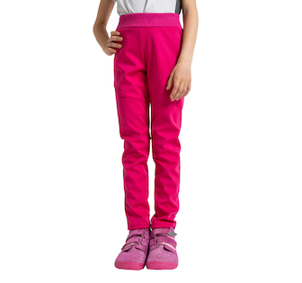 Unuo, Dětské softshellové kalhoty s fleecem pružné Sporty, Fuchsiová Velikost: 116/122