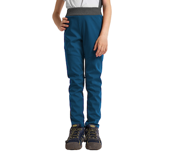 Unuo, Dětské softshellové kalhoty s fleecem pružné Sporty, Kobaltová Velikost: 104/110