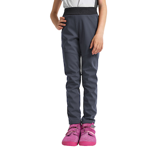 Unuo, Dětské softshellové kalhoty s fleecem pružné Sporty, Tm. Šedá Velikost: 158/164