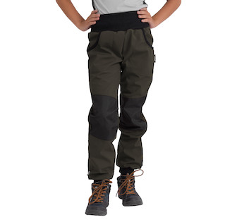 Unuo, Dětské softshellové kalhoty s fleecem Street Strong, Tm. Khaki Velikost: 104/110