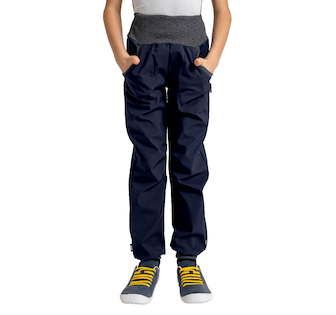 Unuo, Dětské softshellové kalhoty s fleecem Street, Tm. Modročerná Velikost: 140/146
