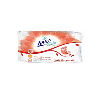 Vlhčené ubrousky Linteo Baby 72 ks Soft and cream